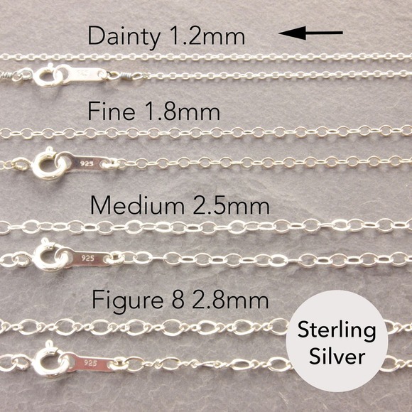 16” Dainty Chain Necklace, silver delicate chain, thin necklace (z 25-1sd-sp) - Picture 3 of 6